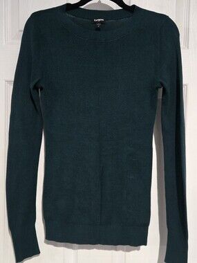 Express Women's Scoop/Crew Sweater in Deep Teal Green | Size S